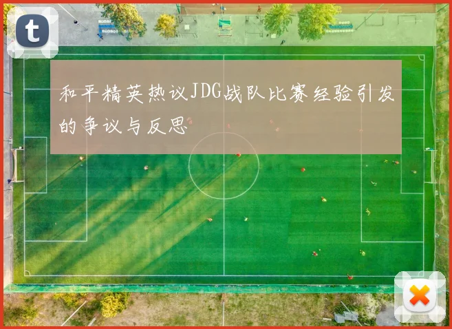 和平精英热议JDG战队比赛经验引发的争议与反思
